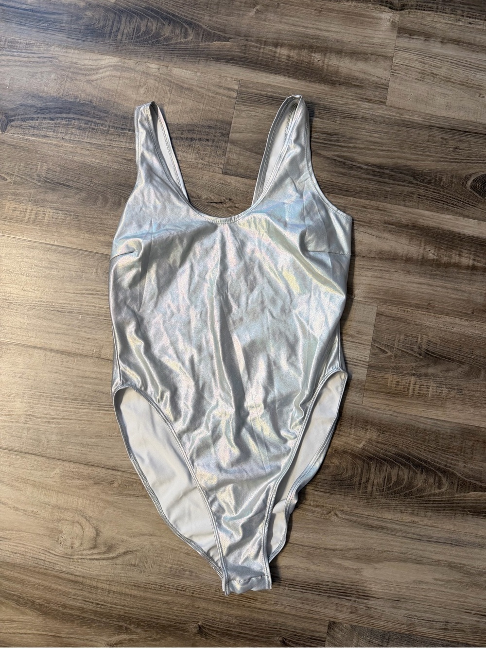 Holographic/Metallic Silver One-Piece Bodysuit